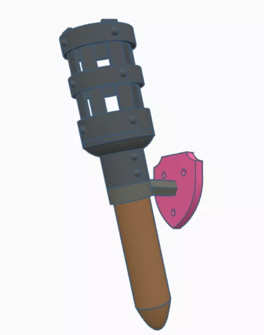 Medieval Viking Wall Sconce 3D print model_2