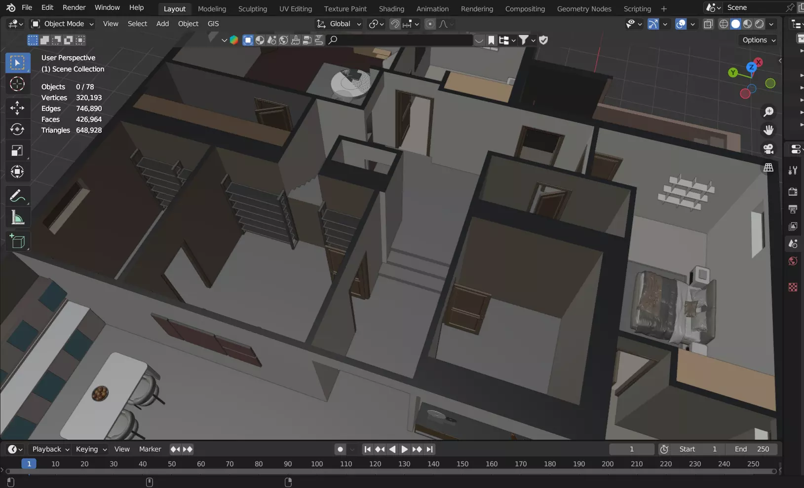 Underground Furnished House 3D Model 3D model_3