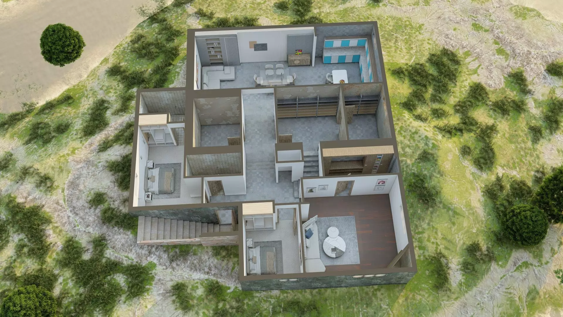 Underground Furnished House 3D Model 3D model_10