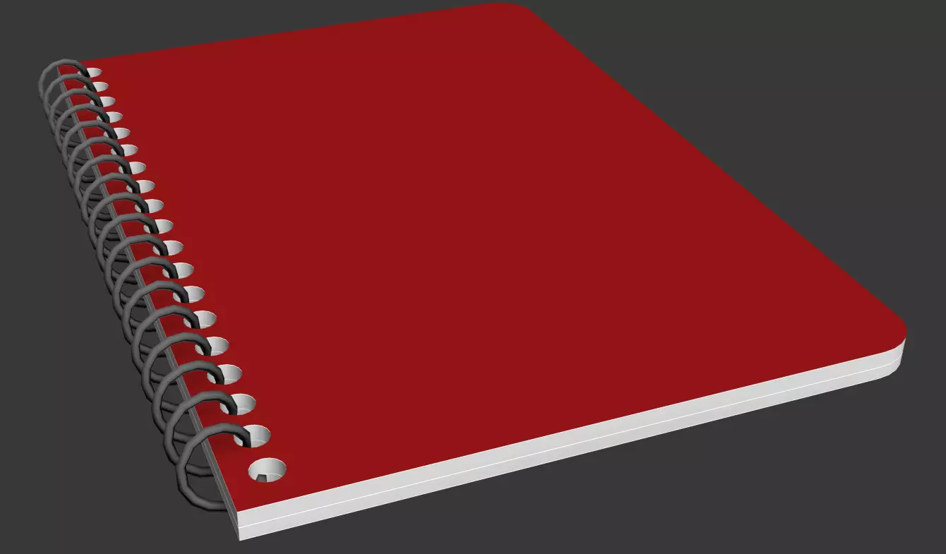Animated Notepad or 3D model the paper notebook and Book Low-poly 3D model_5