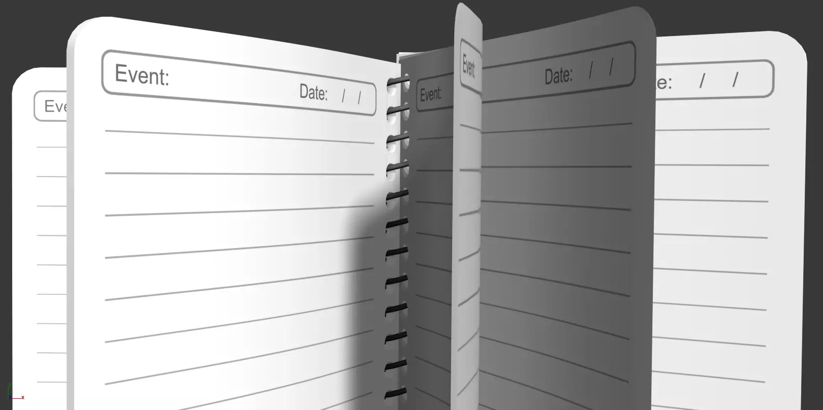 Animated Notepad or 3D model the paper notebook and Book Low-poly 3D model_8