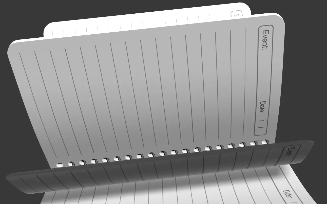 Animated Notepad or 3D model the paper notebook and Book Low-poly 3D model_7