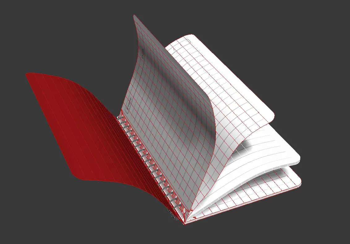 Animated Notepad or 3D model the paper notebook and Book Low-poly 3D model_6
