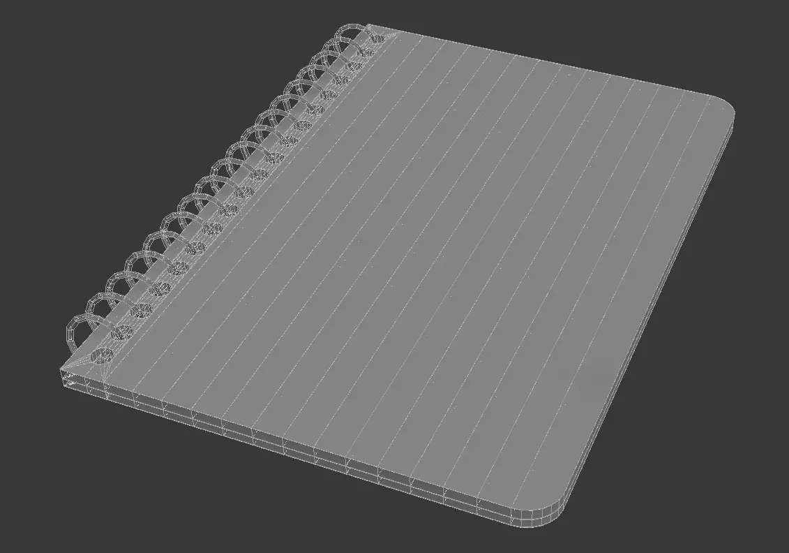 Animated Notepad or 3D model the paper notebook and Book Low-poly 3D model_9