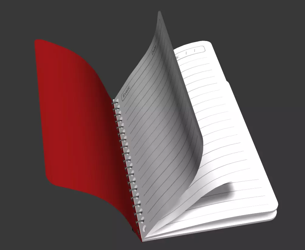 Animated Notepad or 3D model the paper notebook and Book Low-poly 3D model_3