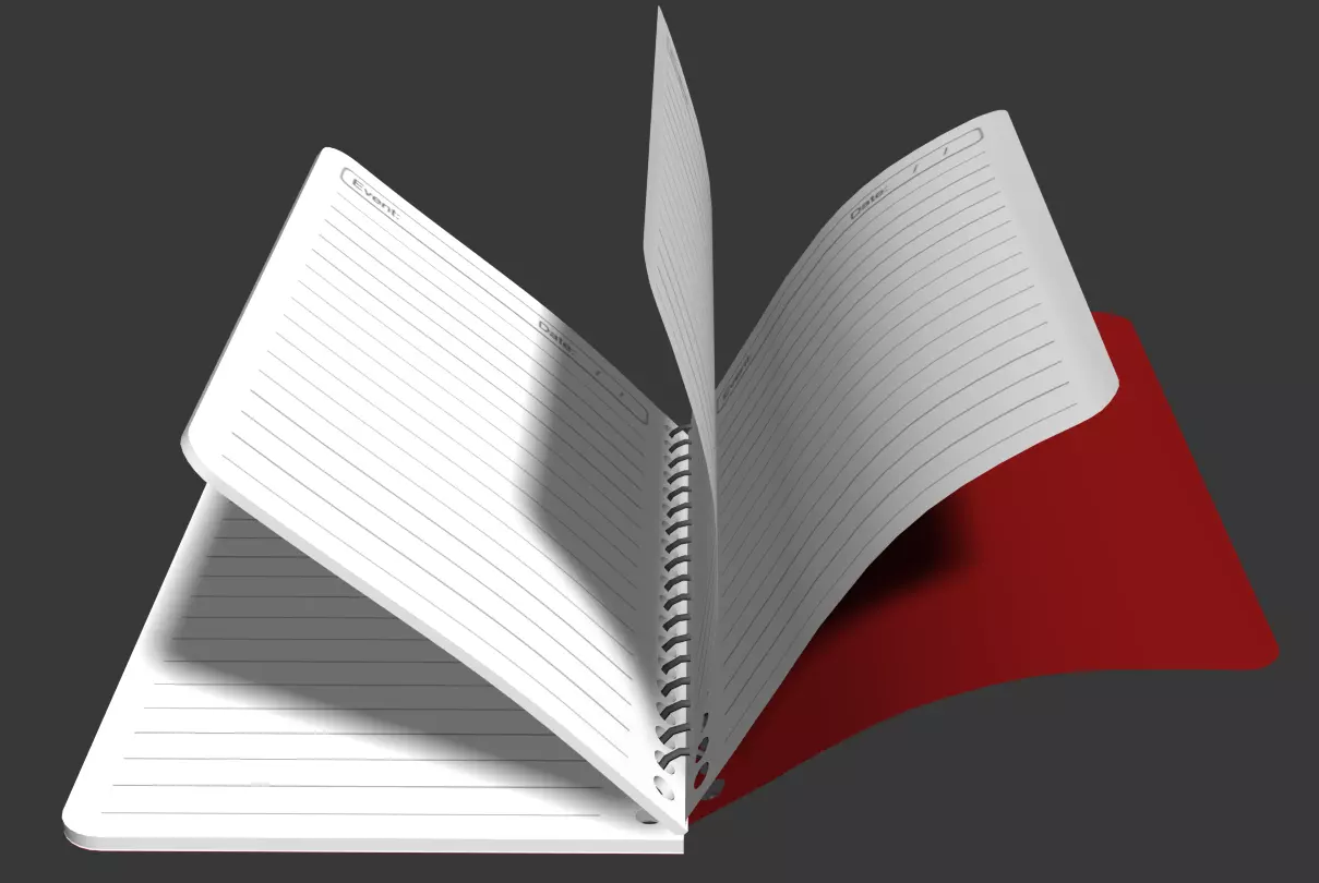 Animated Notepad or 3D model the paper notebook and Book Low-poly 3D model_4