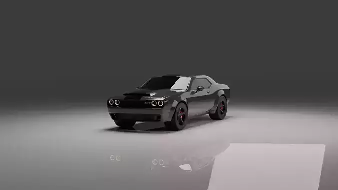 Dodge Challenger 3D Model Low Poly Game Ready PBR UV