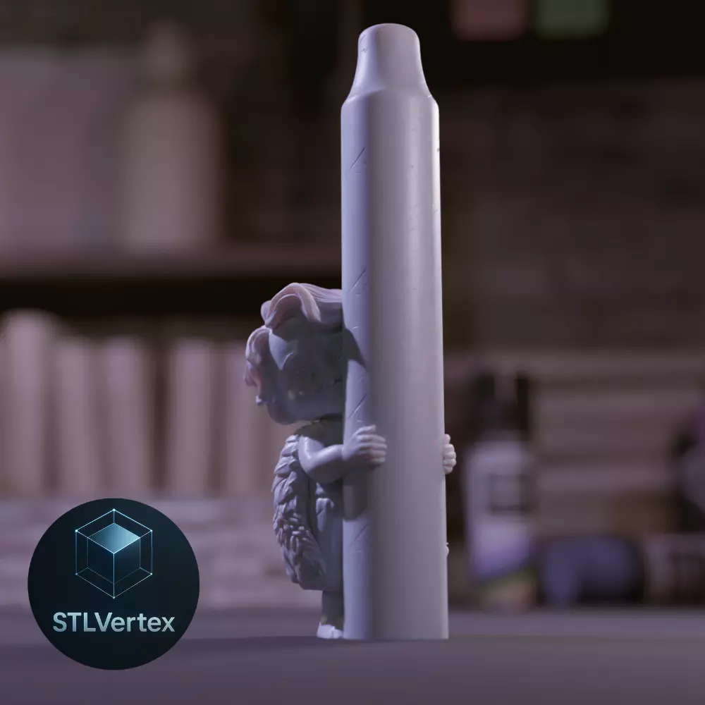 Cherub Hugging Candle 3D print model_0