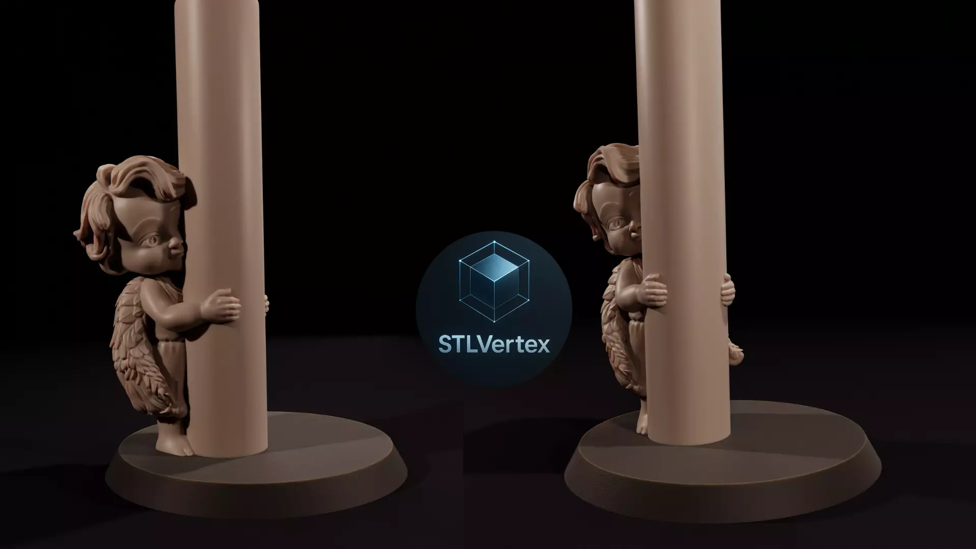 Cherub Hugging Candle 3D print model_5