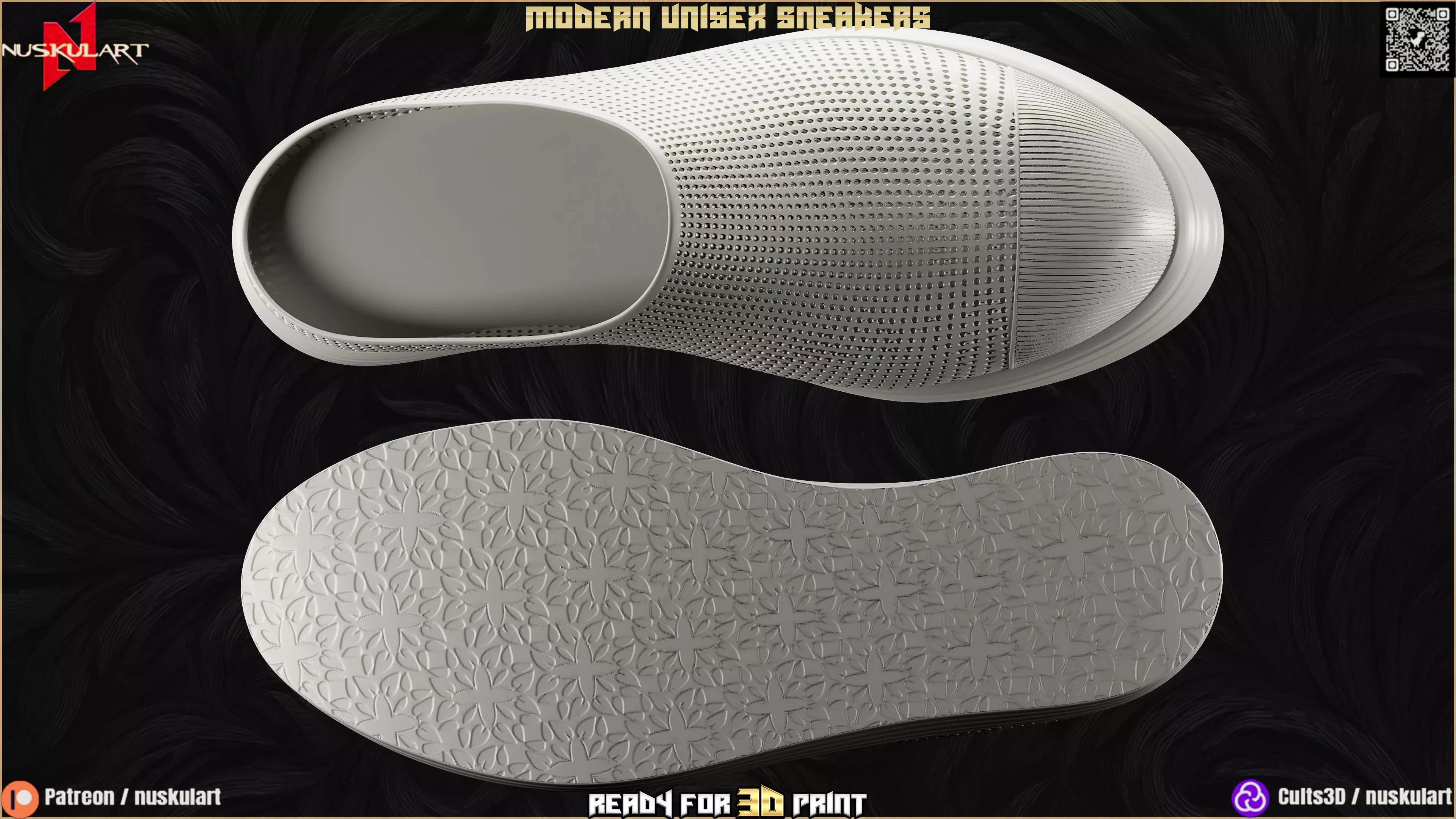 Modern Unisex Sneakers - Cosplay - 3D Printing Shoe REAL SIZES 3D print model_1