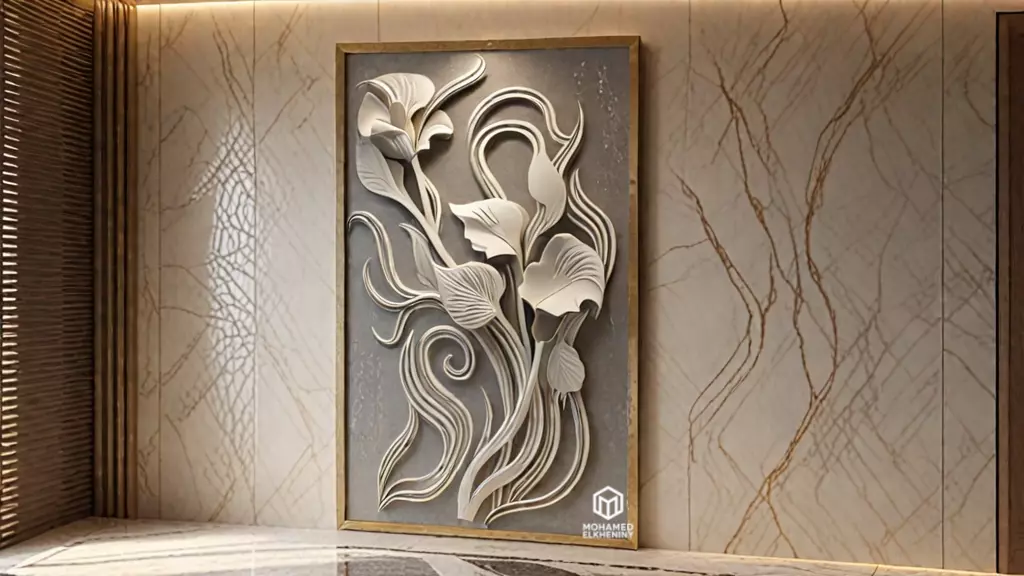 Modern Relief Wall Mural Decor CNC 3D Print 02 3D model_0