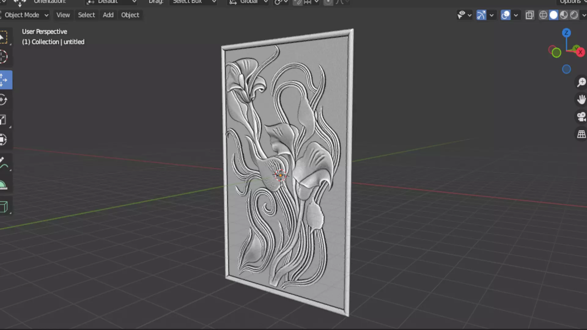 Modern Relief Wall Mural Decor CNC 3D Print 02 3D model_13