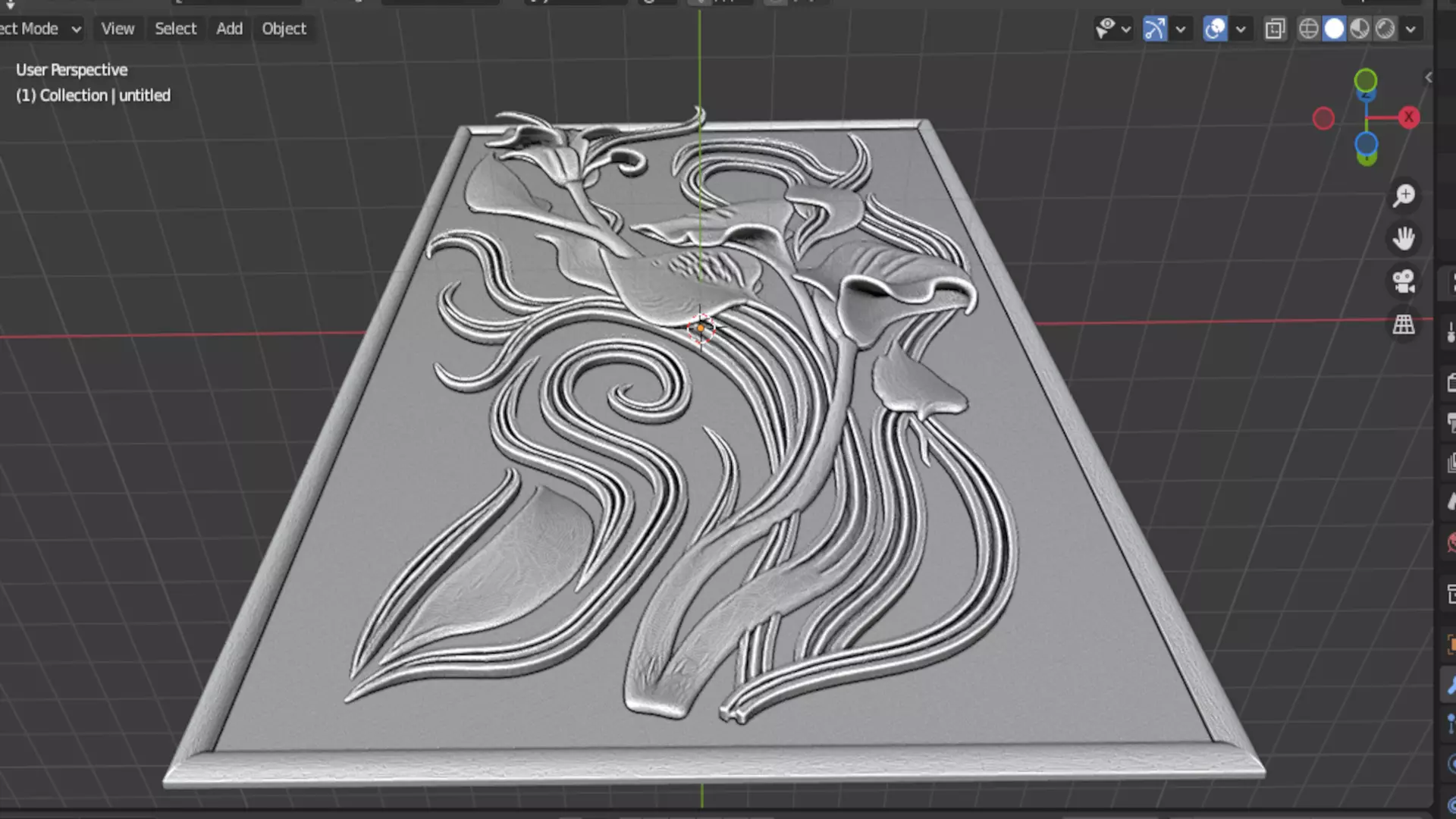 Modern Relief Wall Mural Decor CNC 3D Print 02 3D model_7