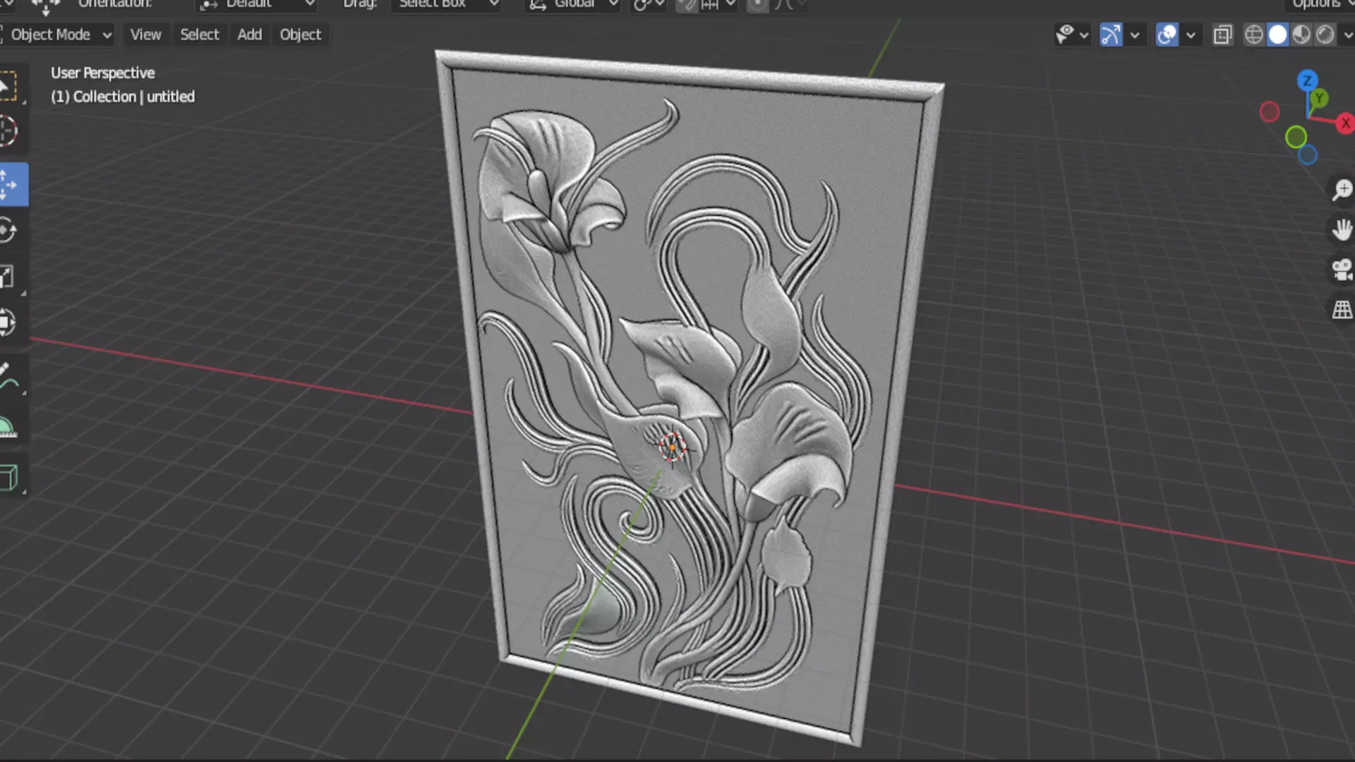 Modern Relief Wall Mural Decor CNC 3D Print 02 3D model_8