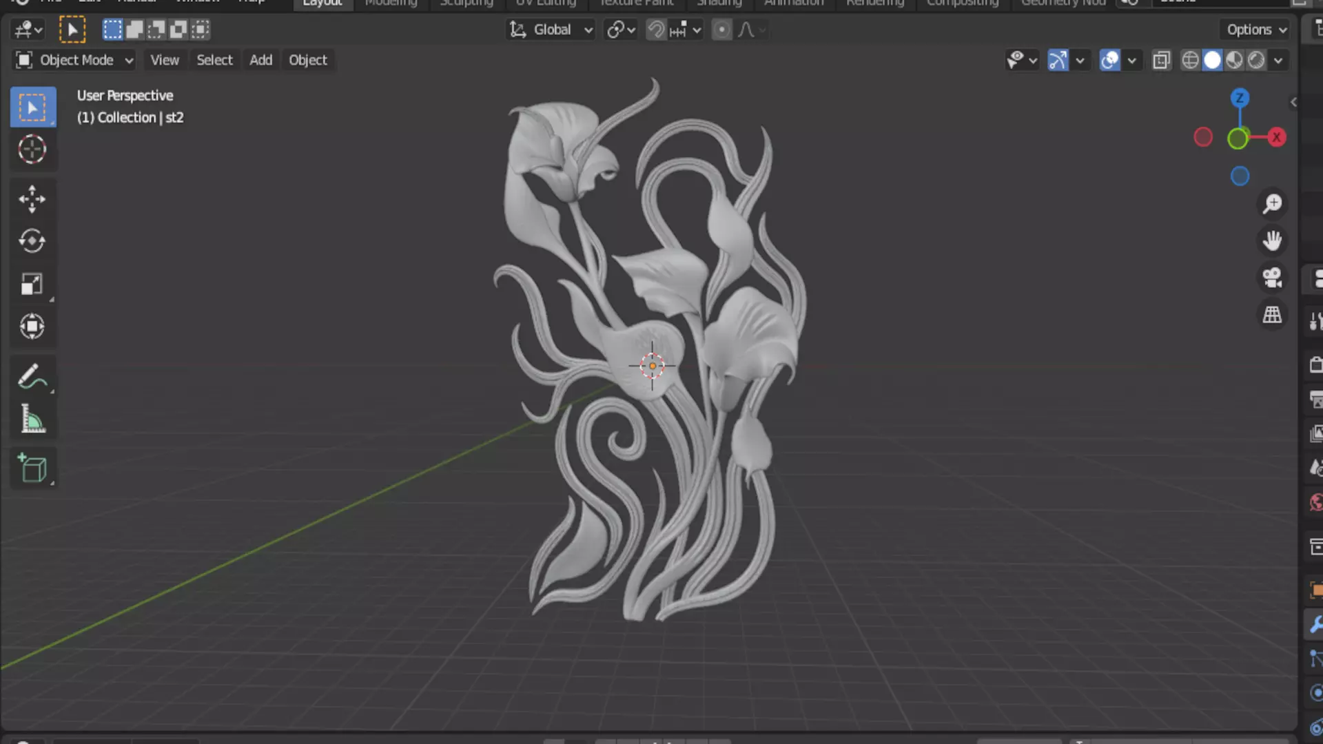 Modern Relief Wall Mural Decor CNC 3D Print 02 3D model_5