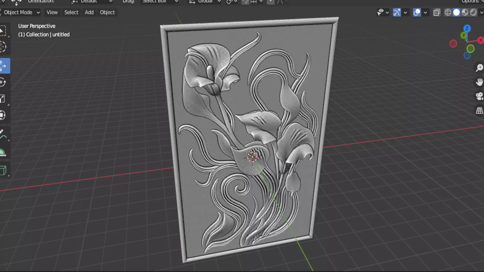 Modern Relief Wall Mural Decor CNC 3D Print 02 3D model_14