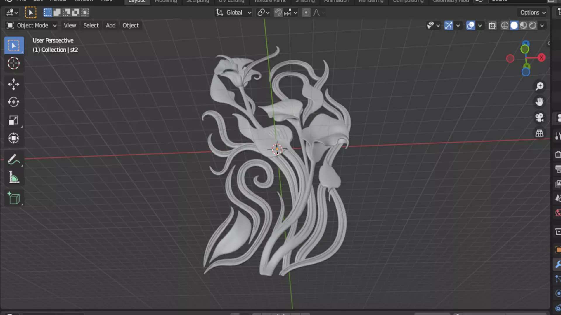 Modern Relief Wall Mural Decor CNC 3D Print 02 3D model_11