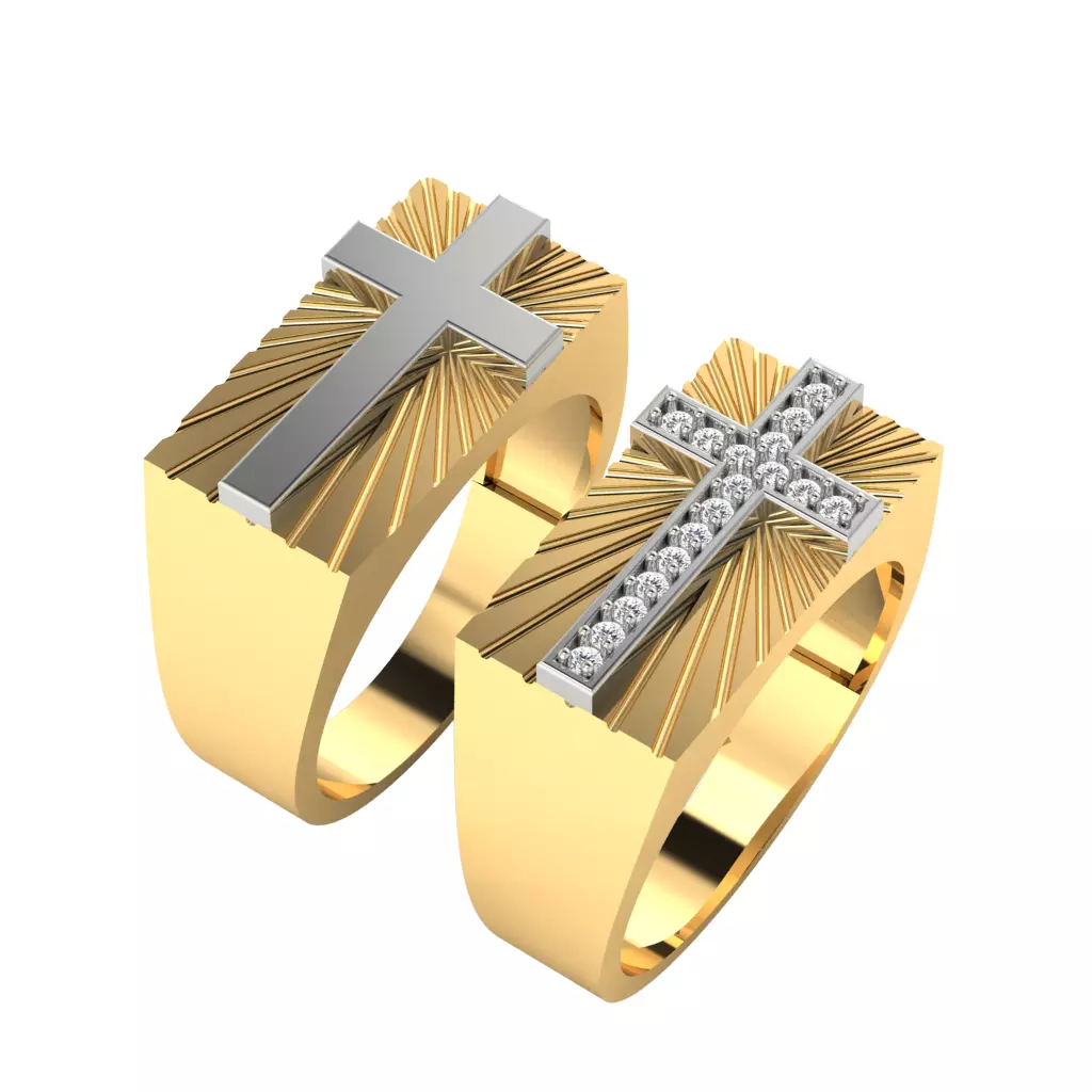 Cross Ring with two tone 3dm and stl file available  3D print model_0
