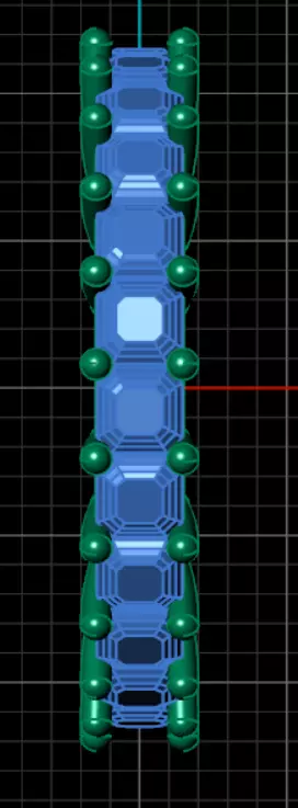 Ring ri215  emerald  square  3D print model_14