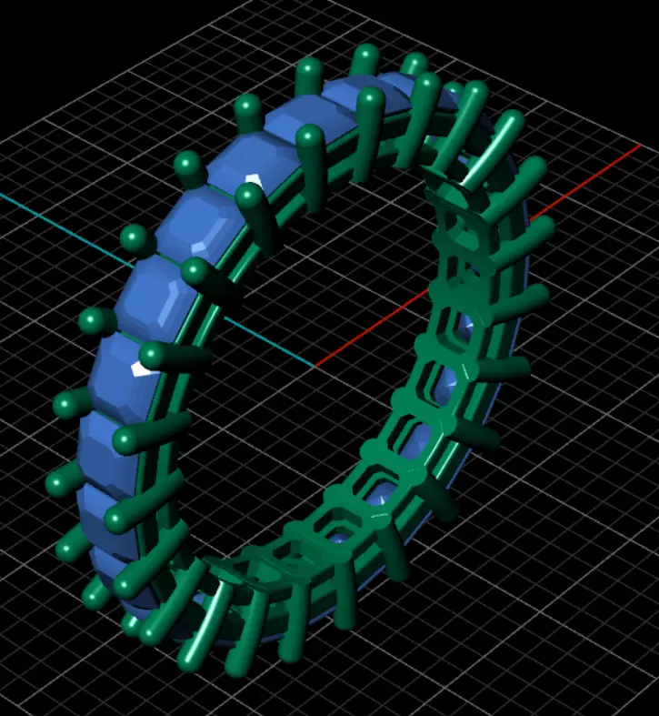 Ring ri215  emerald  square  3D print model_8