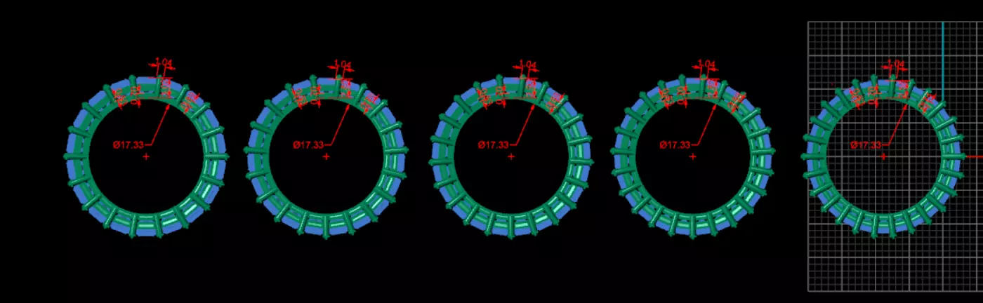 Ring ri215  emerald  square  3D print model_7