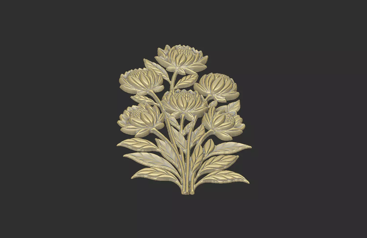 the floral design cnc printing flower leave botanical 3D print model_5