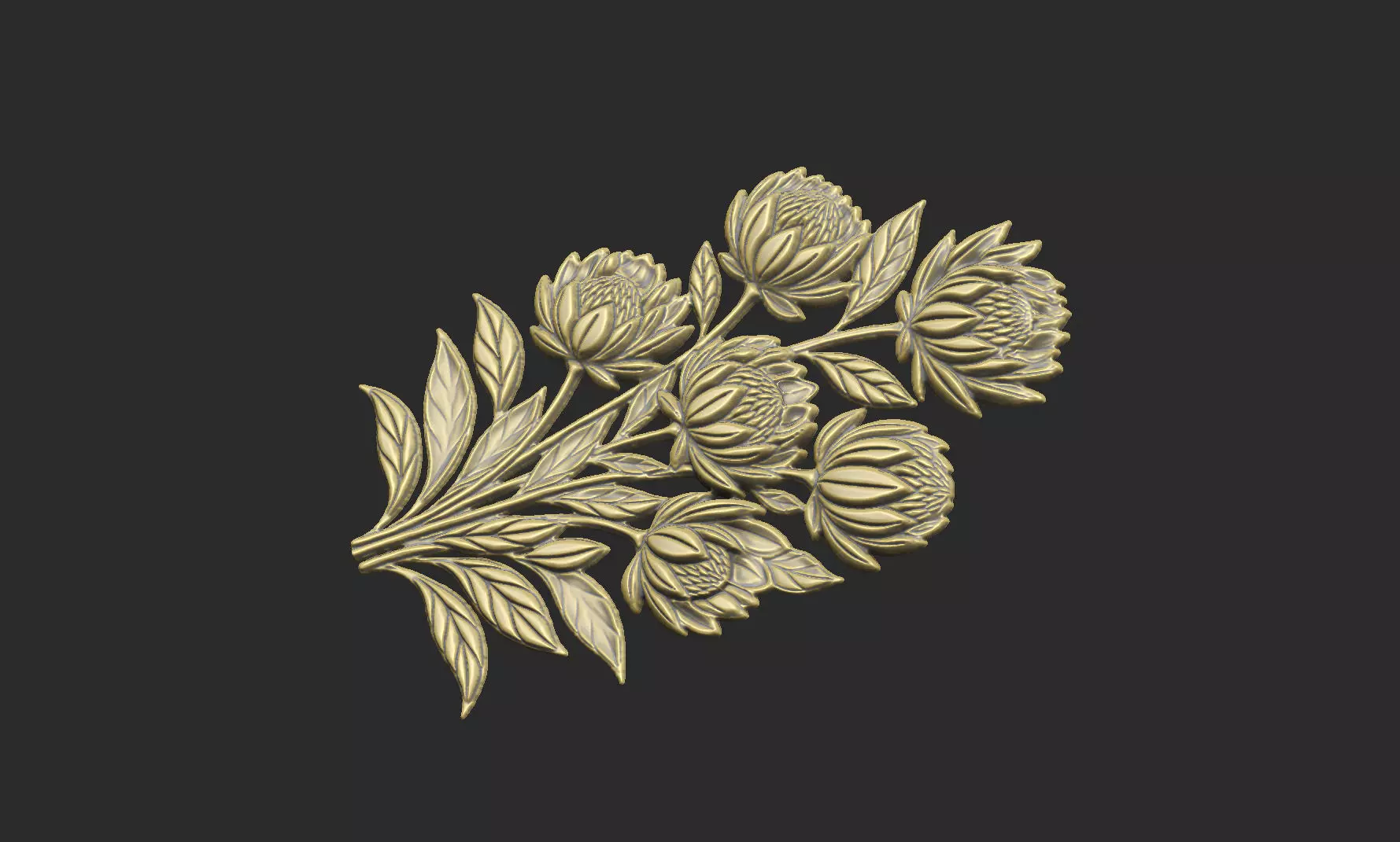 the floral design cnc printing flower leave botanical 3D print model_4