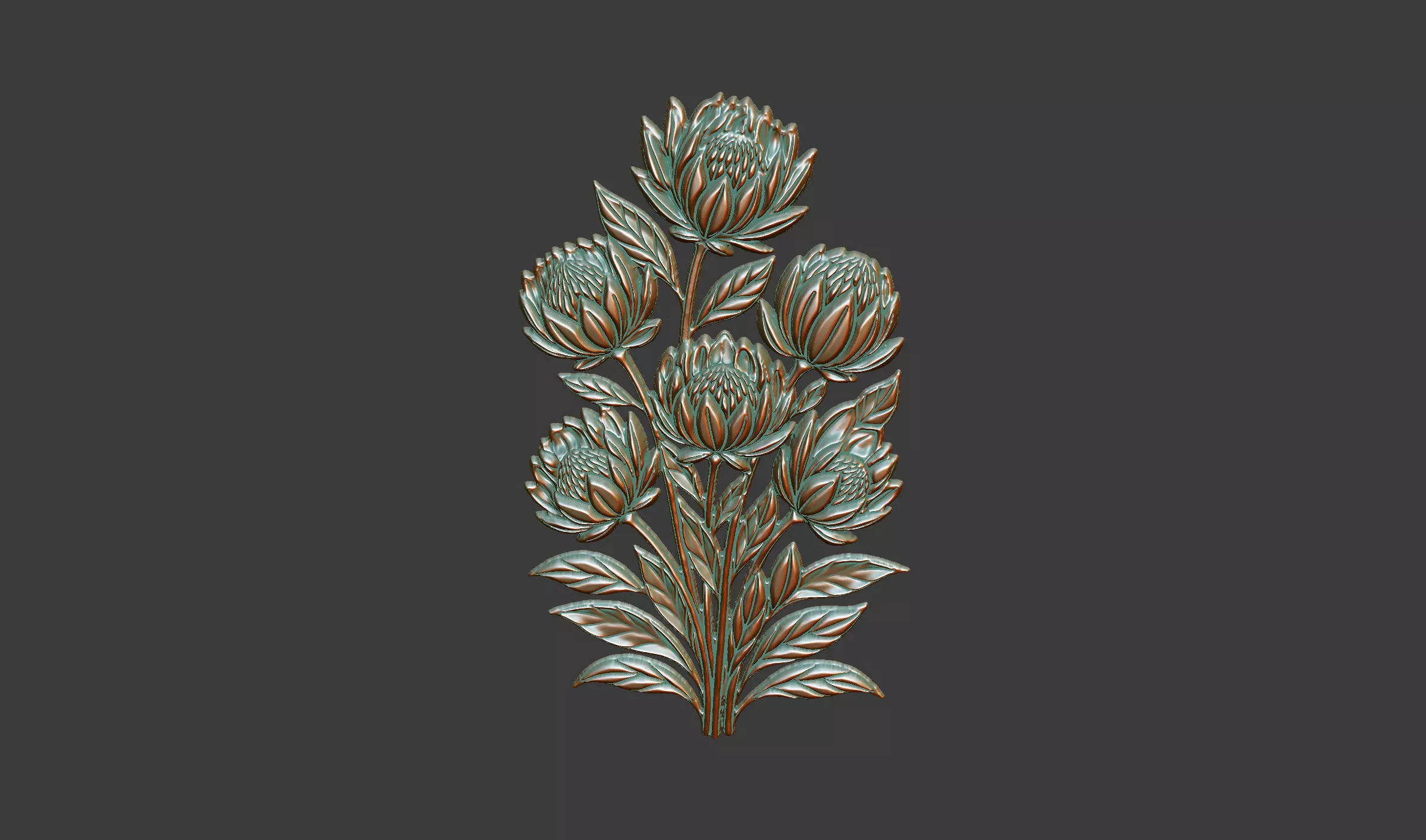 the floral design cnc printing flower leave botanical 3D print model_6