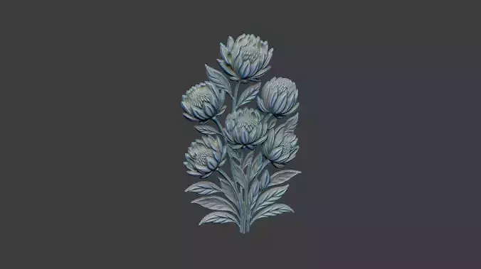 the floral design cnc printing flower leave botanical