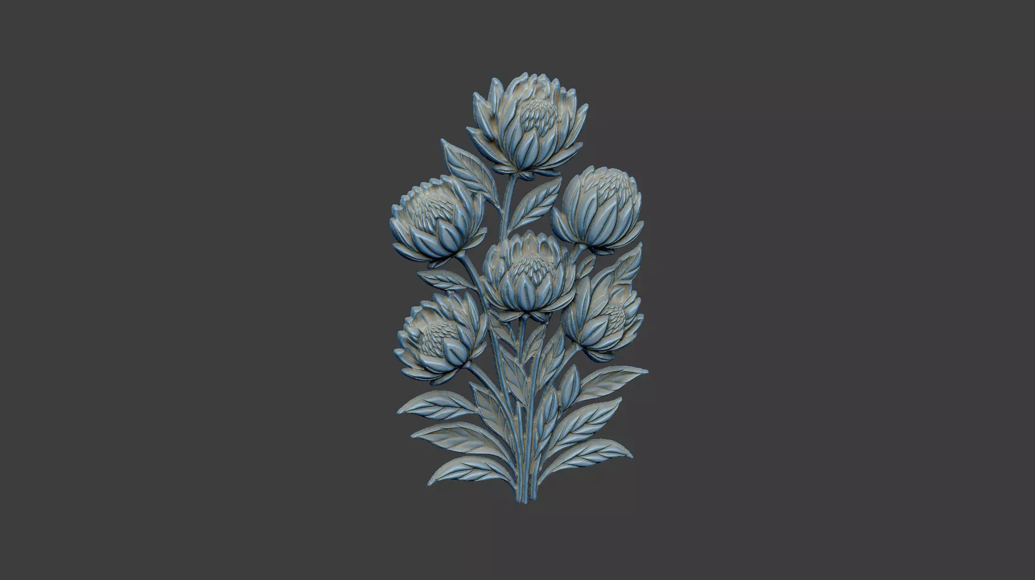 the floral design cnc printing flower leave botanical 3D print model_0