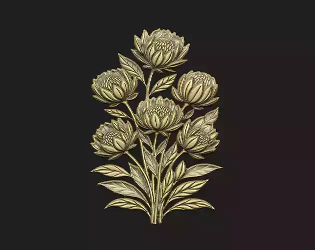 the floral design cnc printing flower leave botanical