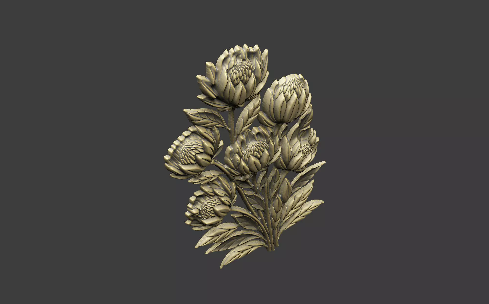 the floral design cnc printing flower leave botanical 3D print model_3