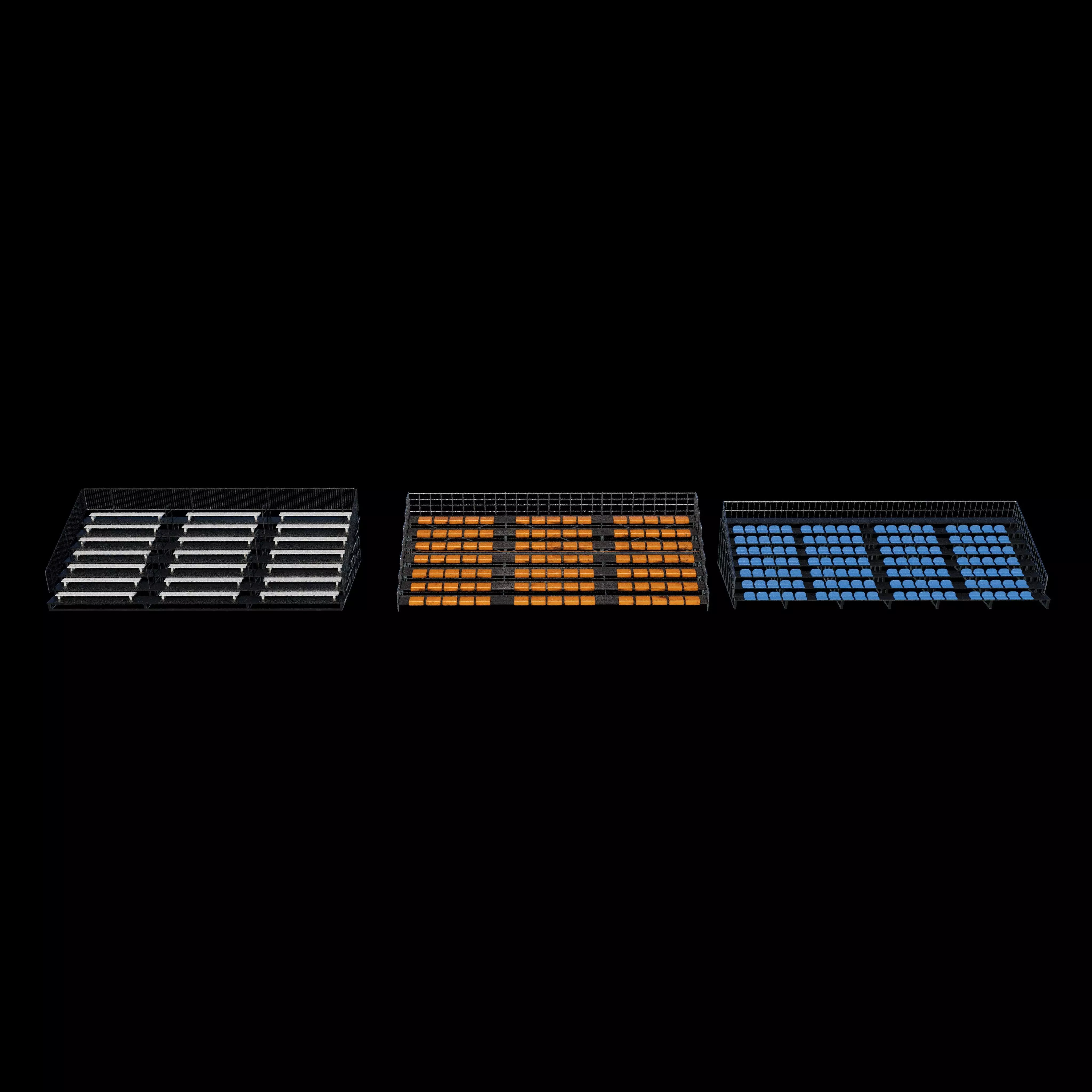 bleacher module 3D model_2