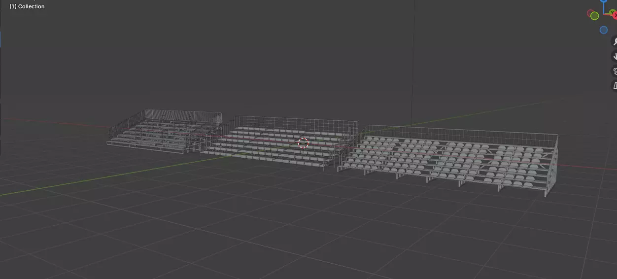 bleacher module 3D model_15