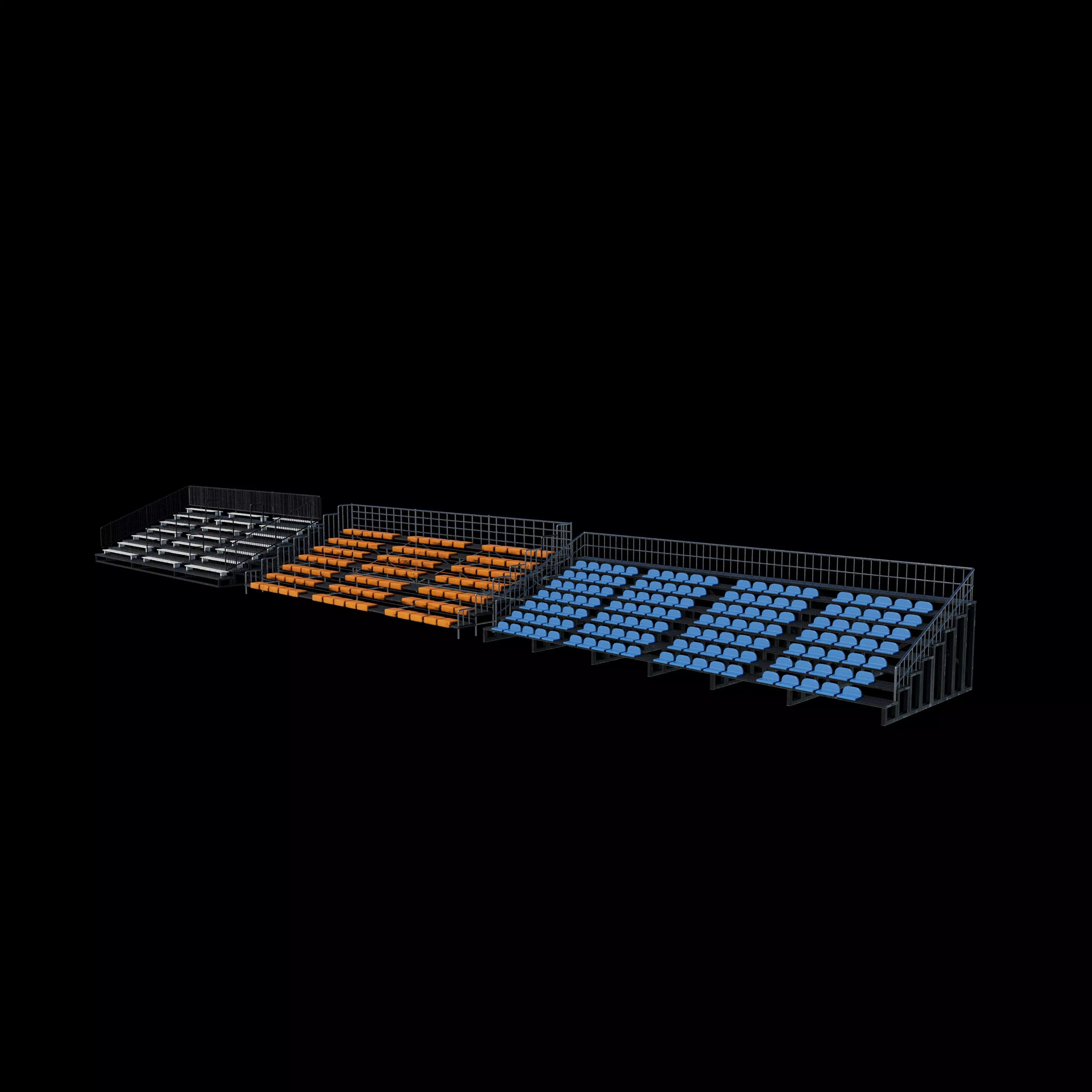 bleacher module 3D model_4