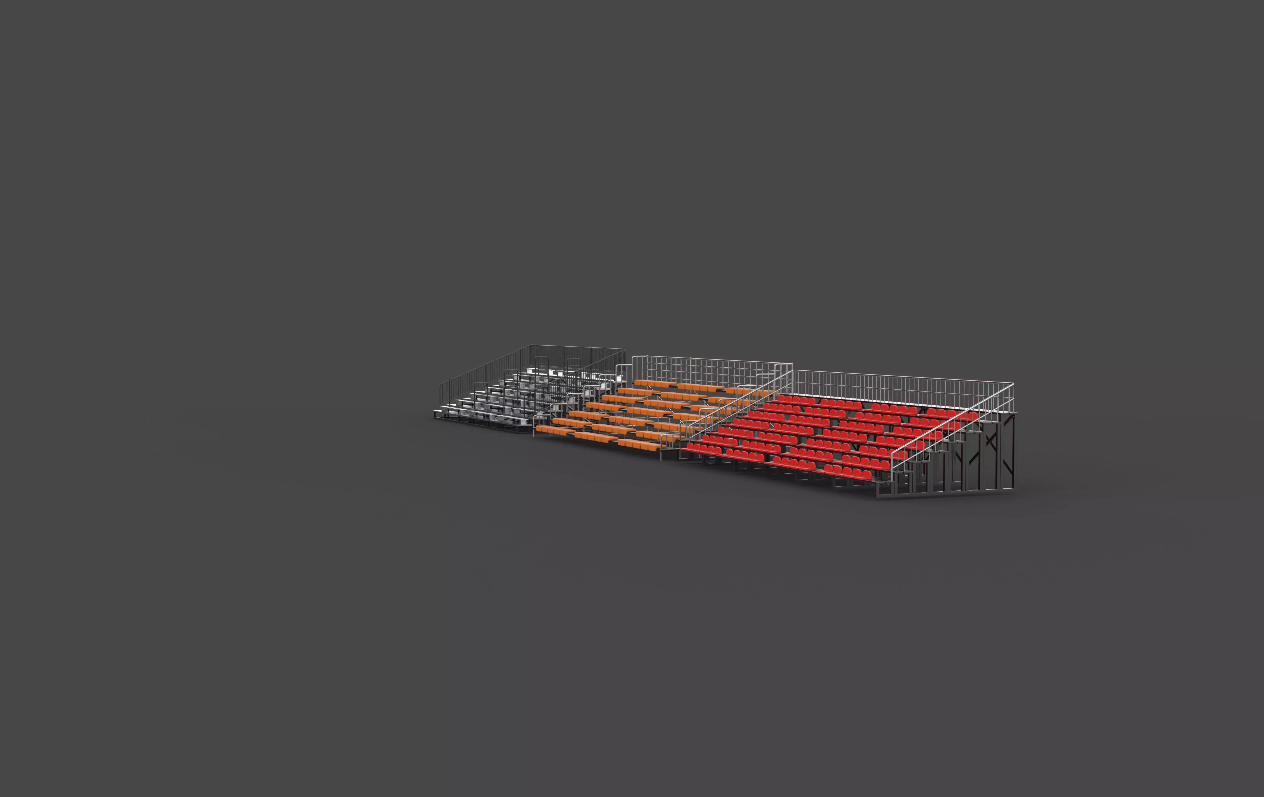 bleacher module 3D model_7