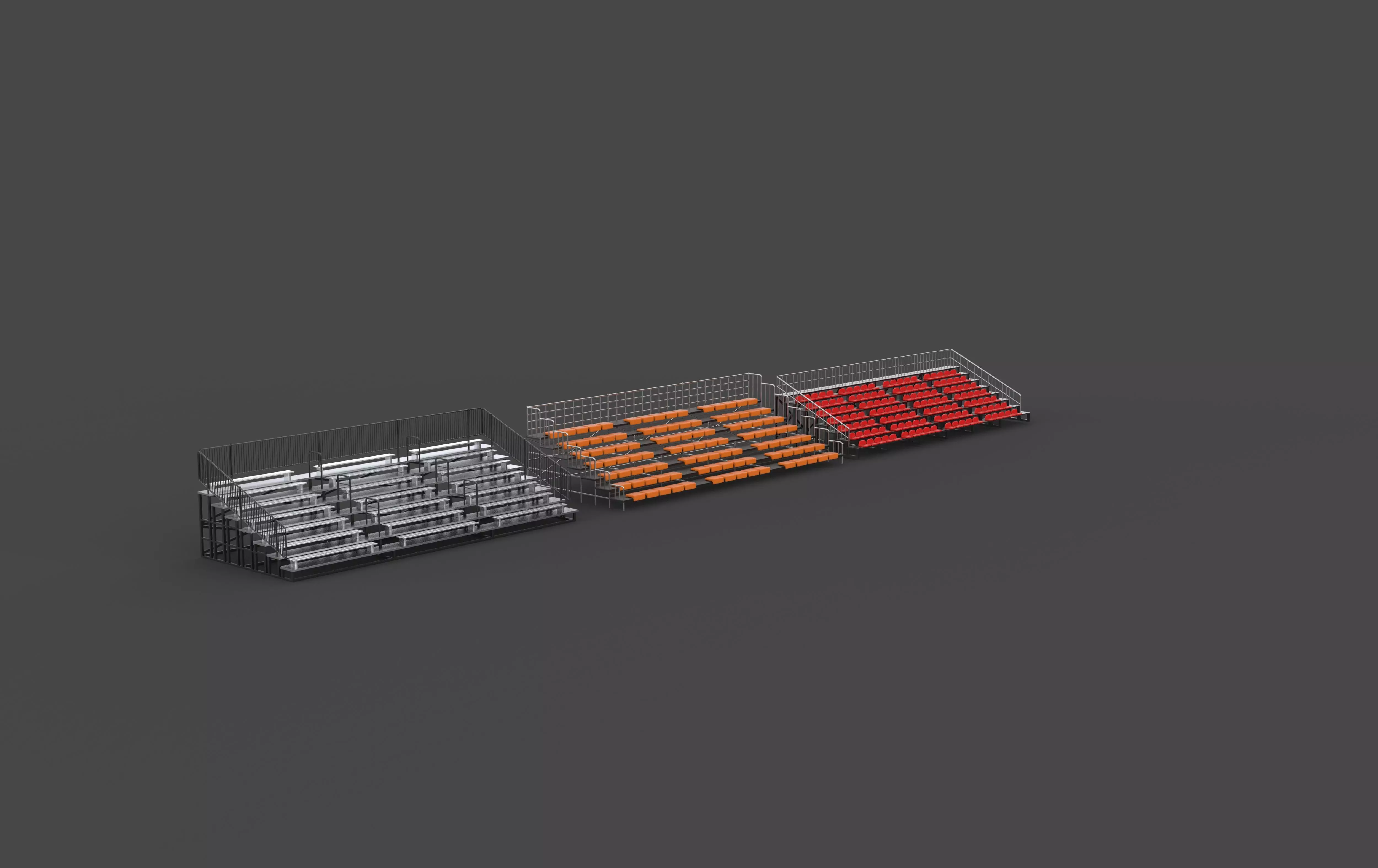 bleacher module 3D model_11