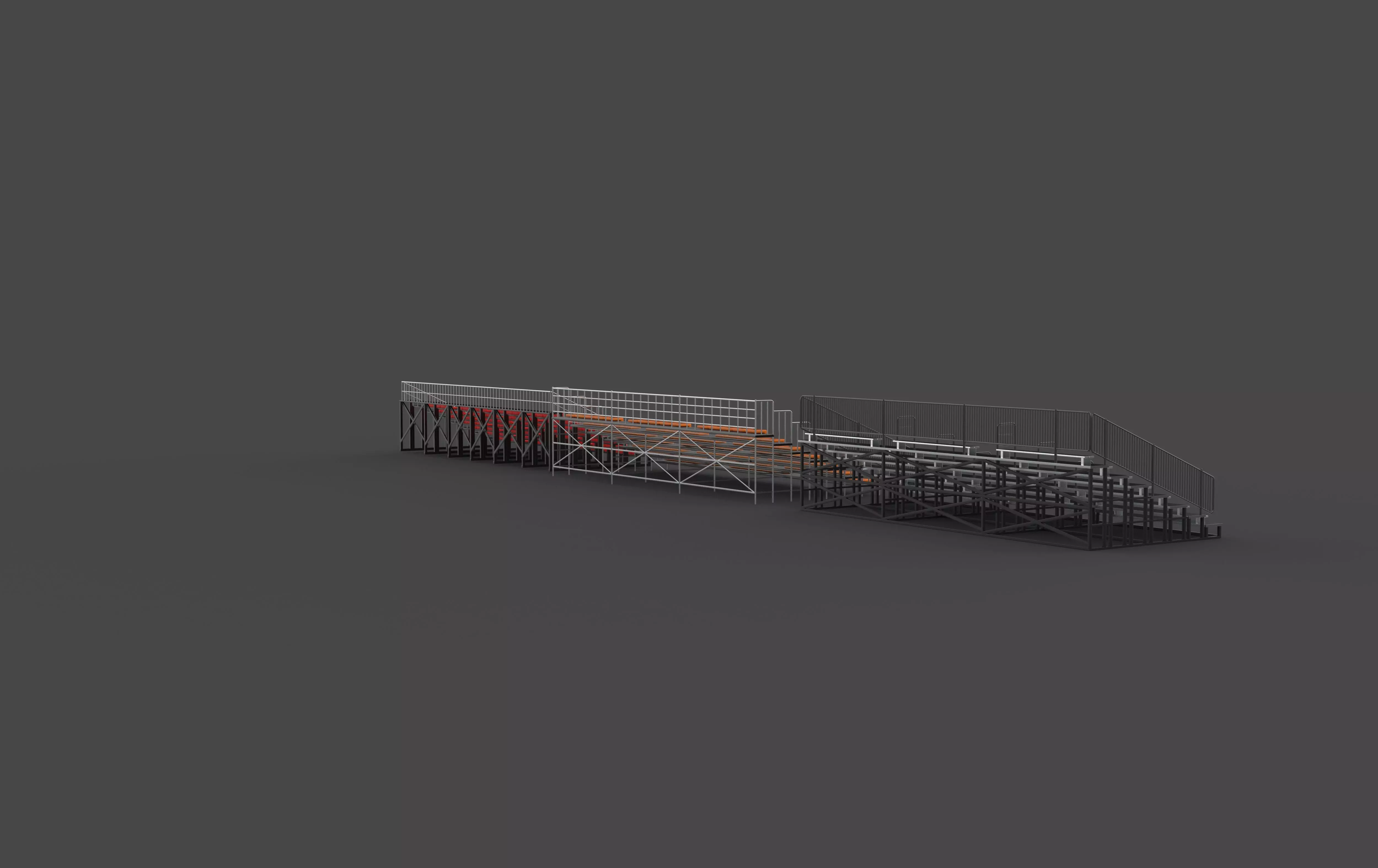 bleacher module 3D model_8