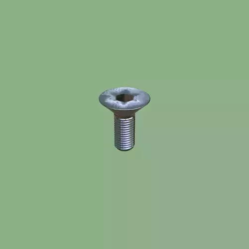 Steel Stained M4 Bolt Allen Counter Sink PBR 4K 3D model