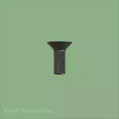 Steel Stained M5 Bolt Allen Counter Sink PBR 4K 3D model 2