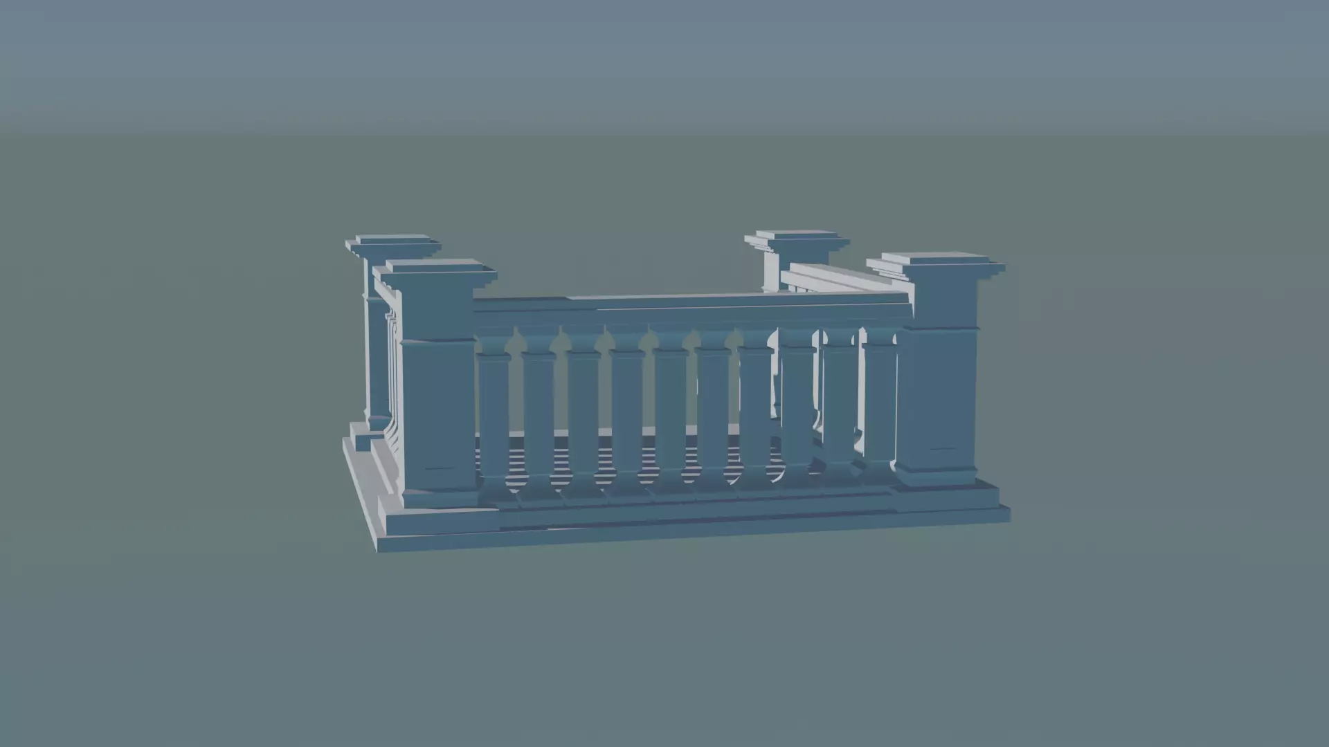 Polyurethane Balustrade 3D print model_3