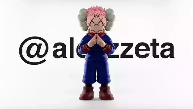 Kaws Yuji Itadori Jujutsu Kaisen Textured 3D model