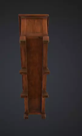 Gothic Wooden Bench Low-poly 3D model_9