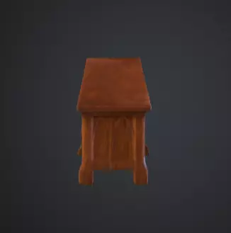 Gothic Wooden Bench Low-poly 3D model_3