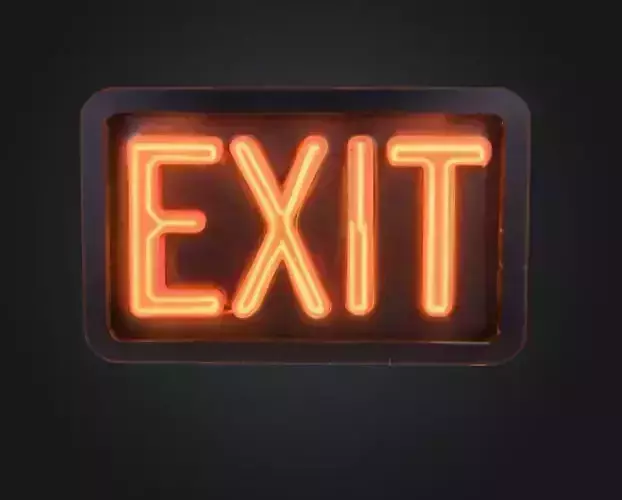 Neon Exit Sign Low-poly 3D model