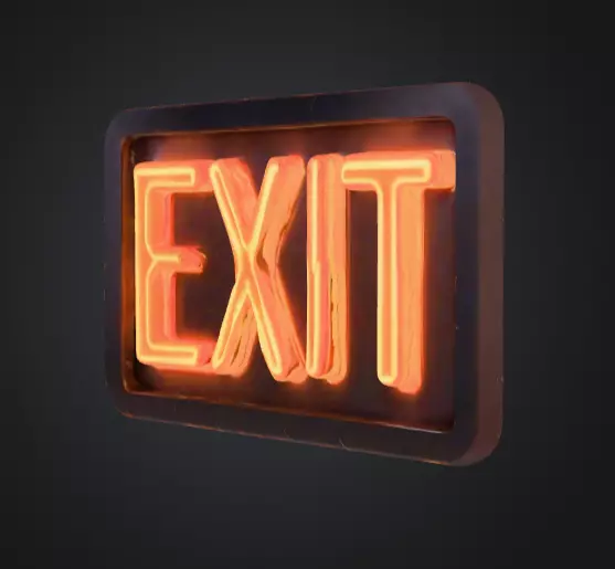 Neon Exit Sign Low-poly 3D model_2