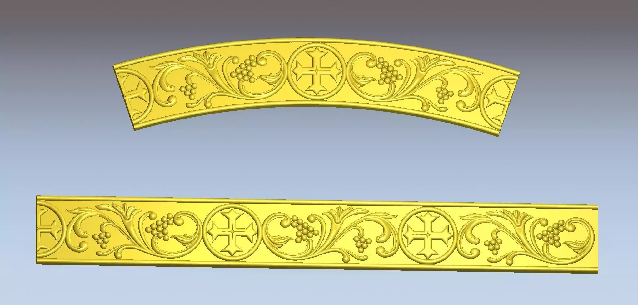 Church cornice 3D print model_2