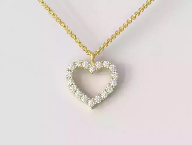 3mm Diamond Heart Pendant