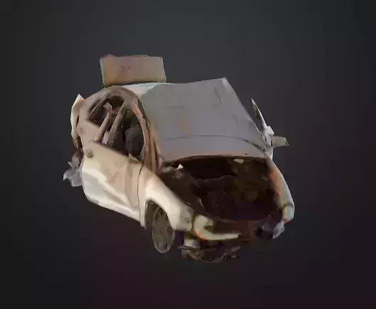 Rusty Junk Car Low-poly 3D model