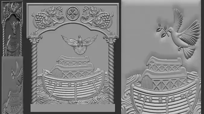 church carved dove - Symbols of baptism